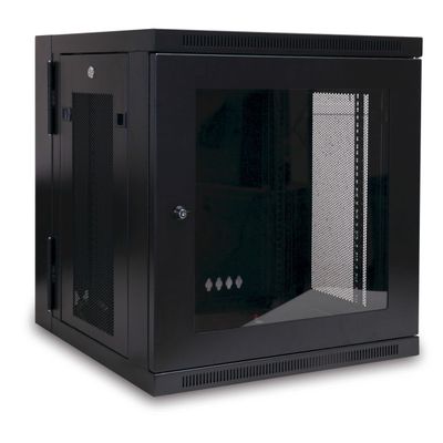 Skriňa SmartRack 12U, Š=600 mm, Hl=550 mm, hĺbka pre prepínače, presklené dvere, montáž na stenu