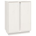 vidaXL Komoda biela 60x35x80 cm borovicový masív