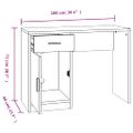 vidaXL Stolík so zásuvkami a skrinkou čierny 100x40x73 cm sprac. drevo