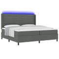 vidaXL LED box s pružinami s matracmi Tmavo šedá 200 x 200 cm látka