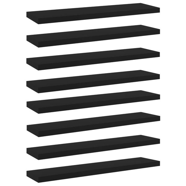 vidaXL Prídavné police 8 ks čierne 40x10x1,5 cm kompozitné drevo