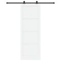 vidaXL Posuvné dvere Biela a čierna 83 x 232 cm Borovicový masív