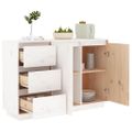 vidaXL Komoda biela 111x34x75 cm borovicový masív