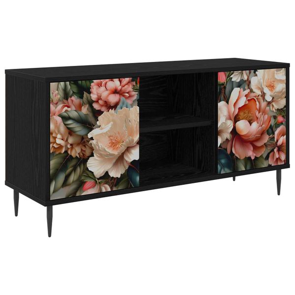vidaXL TV skrinka BORNE 102 x 33 x 51 cm Čierny dub Kompozitné drevo