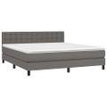 vidaXL Boxspring posteľ s matracom sivá 180x200 cm umelá koža