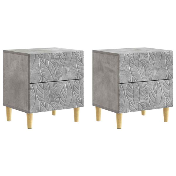 vidaXL Nočný stolík 2 pcs Betónovo sivá 43 x 34,5 x 48 cm