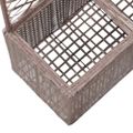 vidaXL Vyvýšený záhon+mriežka, 2 nádoby 58x30x107 cm, polyratan, hnedý