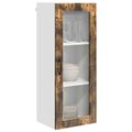 vidaXL Nástenný sklenený kabinet PORTO Dymová dub 40 x 31 x 100 cm