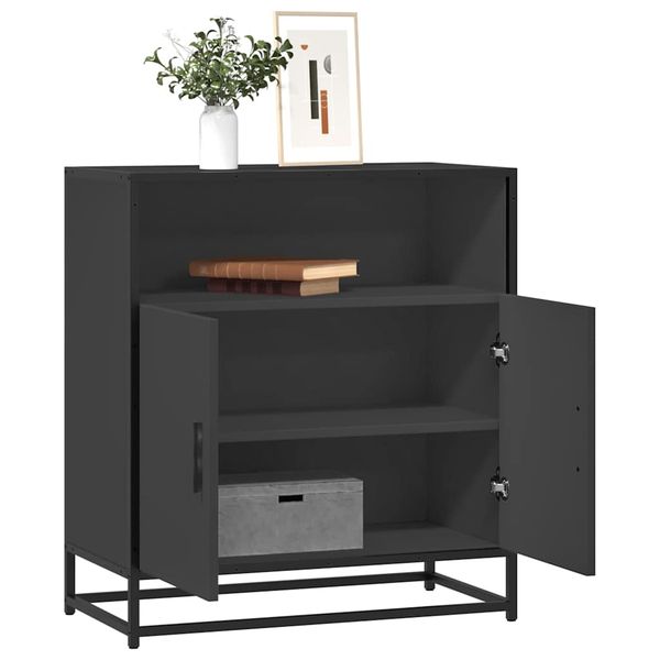 vidaXL Komoda čierna 68x35x76 cm kompozitné drevo