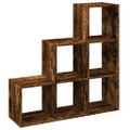 vidaXL Knižnica 3-poschodová dymový dub 99x29x99 cm kompozitné drevo