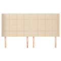 vidaXL Čelo postele so záhybmi krémový 203x16x118/128 cm látka