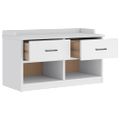 vidaXL Lavica do predsiene SANDNES biela 87x40x50 cm borovicový masív