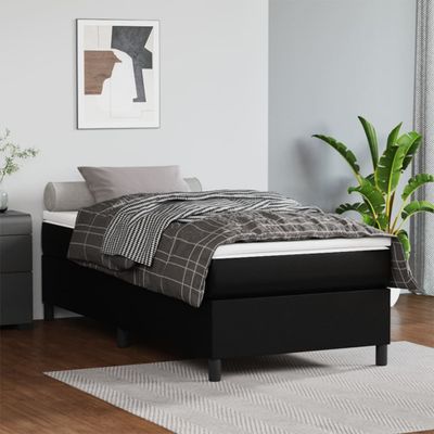 vidaXL Boxspring posteľ s matracom čierna 80x200 cm umelá koža