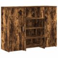 vidaXL Recepčný stôl dymový dub 135x50x103,5 cm kompozitné drevo