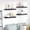vidaXL Plávajúce nástenné police 4 ks, čierne 60x23,5x3,8 cm, MDF