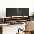 vidaXL Stojan na monitor dymový dub 100x24x16 cm kompozitné drevo