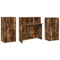 vidaXL Recepčný stôl dymový dub 200x50x103,5 cm kompozitné drevo