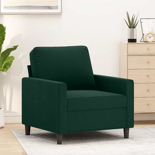 vidaXL Kreslo zelené 60 cm zamat