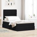 vidaXL LED úložná posteľ s matracom Čierna 120 x 200 cm Zamat