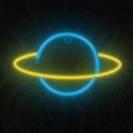 Neónové LED svetlo SATURN žltá modrá Bat + USB FLNE11 Forever Light
