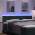 vidaXL LED hlavová doska Tmavozelená 180 cm Zamat