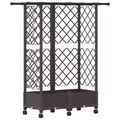 vidaXL Vyvýšený záhon s mriežkou a strechou Hnedá 124 x 40 x 127 cm PP
