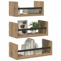 vidaXL Sada nástenných políc 3 ks Remeselný dub 40x16x14cm