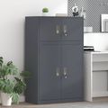 vidaXL Úložná skrinka 2 ks Antracit 80 x 40 x 130 cm Oceľ Zamykateľné