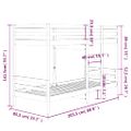 vidaXL Poschodová posteľ medovo-hnedá 80x200 cm borovicový masív