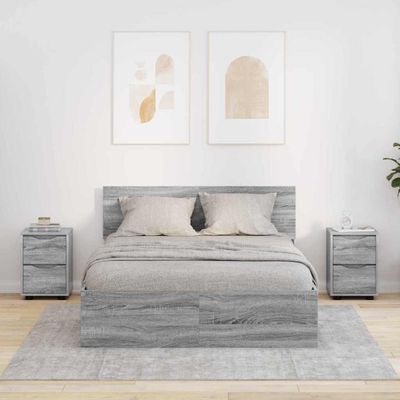 vidaXL Nočné stolíky so zásuvkou 2 pcs Sivý Sonoma 30,5 x 30 x 43 cm