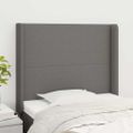vidaXL Čelo postele so záhybmi tmavosivé 103 x 16 x 118/128 cm látka
