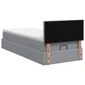 vidaXL Ottoman posteľ s matracom a LED Svetlosivá 90 x 190 cm Látka