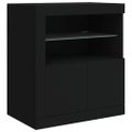 vidaXL Komoda s LED svetlami čierna 181,5x37x67 cm