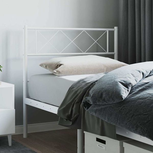 vidaXL Kovové náhradné čelo postele biele 80 cm