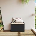 vidaXL Úložná lavička s vankúšom čierna 80x51x52 cm polyratan