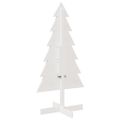 vidaXL Drevený vianočný stromček biely 120 cm masívna borovica