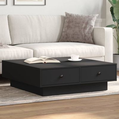 vidaXL Konferenčný stolík čierny 90x90x28 cm drevotrieska
