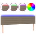 vidaXL Čelo postele s LED sivohnedé 180x5x78/88 cm látka
