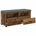 vidaXL Predsieňová lavica Staré drevo 100 x 38 x 46 cm