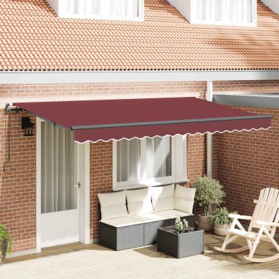 vidaXL Zatemniteľná markíza Vínovo červená 350 x 200 cm látka