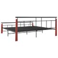 vidaXL Posteľný rám kov a masívne dubové drevo 200x200 cm