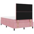 vidaXL LED box s pružinami s čelnou doskou Ružová 120 x 190 cm Zamat