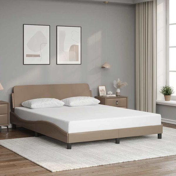 vidaXL Rám postele Dover kapučínový 160x200 cm umelá koža