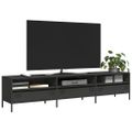 vidaXL TV skrinka čierna 202x39x43,5 cm oceľ valcovaná za studena
