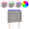 vidaXL Čelo postele s LED bledosivé 83x16x118/128 cm látka