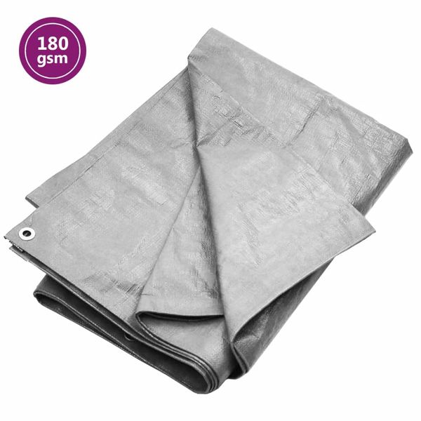 vidaXL Plachta 180 g/m² 3x4 m sivá HDPE