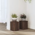 vidaXL Stojany na rastliny 2 ks hnedý dub 15x15x20 cm kompozitné drevo