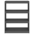 vidaXL Knižnica/deliaca stena sivá 80x30x103,5 cm masívna borovica