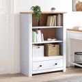 vidaXL Knižnica, biela 80x35x110 cm, borovicový masív Panama Range