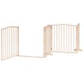 vidaXL Brána pre psa s dverami skladacia 4 panely 320cm topoľové drevo